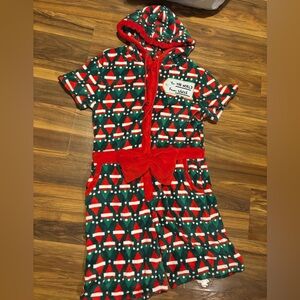 Festive Ugly Christmas Sweater Onesie with Hood men’s size medium New
